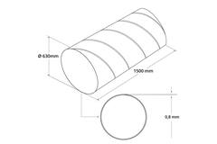 Spirobuis Ø 630 mm lengte 1,5 meter - Gegalvaniseerd